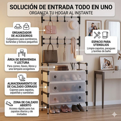 PERCHERO Y ZAPATERO MULTIFUNCIONAL
